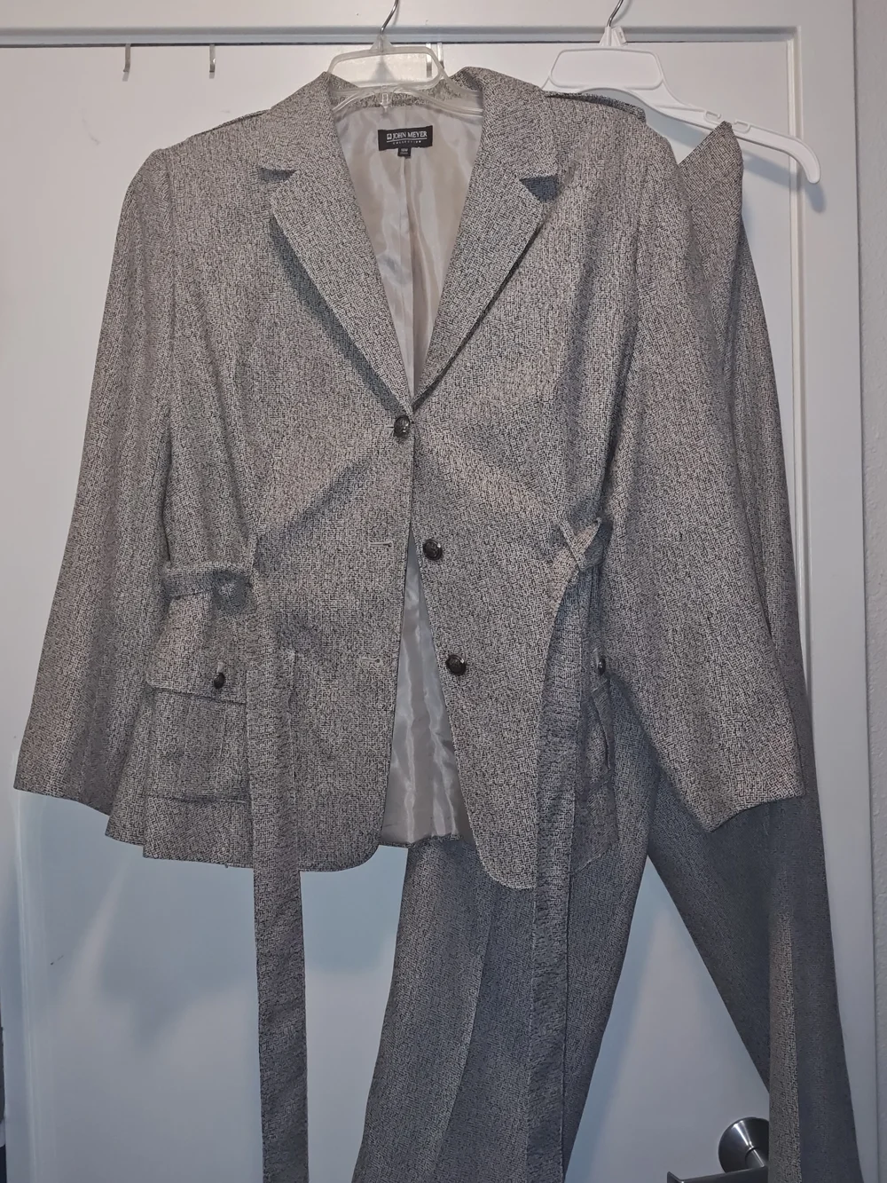 Gerry Weber Gray Textured Tie-Waist Blazer and Pants